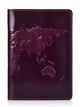 Кожаная обложка на паспорт HiArt PC-01 World Map фиолетовая Фиолетовый - изображение 1