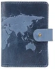 Обкладинка для паспорта з шкіри Hi Art «World Map» PB-03S/1 Shabby Lagoon Блакитний - зображення 1