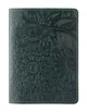 Кожаная зеленая обложка на паспорт HiArt PC-01 Mehendi Art Зелёный - изображение 1