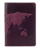 Обложка для паспорта из кожи HiArt PC-01 Shabby Plum World Map Фиолетовый - изображение 1