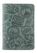Обложка для документов из кожи HiArt AD-03 Shabby Alga Let's Go Travel Зелёный - изображение 1