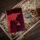 Обложка для паспорта из кожи HiArt PC-01 Shabby Red Berry World Map Красный - изображение 5