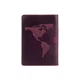 Фиолетовая обложка для паспорта из кожи HiArt PC-02 World Map Фиолетовый - изображение 4