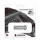 Флешка Kingston DataTraveler Kyson 64 ГБ USB 3.2 Gen 1 срібляста - зображення 2