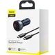 Автомобильное зарядное устройство АЗУ Baseus Particular PPS 65W USB + Type-C (with Cable Type-C to Type-C 100W) (TZCCKX) Серый - изображение 6