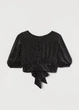Топ-блузка H&M XS Чорний 0949265_блест.круж_01 - зображення 1