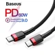 Кабель USB Type-C > USB Type-C Baseus Cafule PD 2.0 60W 1.0m (CATKLF-GG1) Black/gray - зображення 2