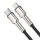 Кабель Lightning > USB Type-C Baseus Cafule Metal Data Cable PD 20W 2.0m (CATLJK-B01) Black - изображение 2