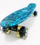 Скейт пенні борд Penny board PU-колеса з підсвіткою, синій камуфляж 3107 - изображение 2