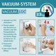 Склянка для зубної щітки Wenko Vacuum-Loc® Quadro, 7,5 x 10 x 10 см, нержавіюча сталь, прозорий - зображення 4