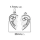 Парные подвески Finding Сердце Best friends Цвет античное серебро 26 mm x 12 mm, 26 mm x 13 mm Цена за пару - изображение 2