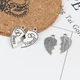 Парные подвески Finding Сердце Best friends Цвет античное серебро 26 mm x 12 mm, 26 mm x 13 mm Цена за пару - изображение 3