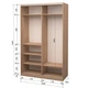 Шкаф-купе двухдверный ROKO 160х242х60 см Зеркало Дуб Сонома (20200024034) - изображение 2
