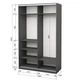Шкаф-купе двухдверный ROKO 160х242х60 см Зеркало Серый (20200027591) - изображение 1