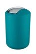 Контейнер мусорный с поворотной крышкой Wenko Brasil L Petrol, 6,5 л, Ø 19,5 x 31 см, пластик (TPE) бирюзовый - изображение 1