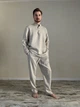 Льняная мужская рубашка натуральный цвет экрю M - linen island (132765) - изображение 1