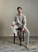 Льняная мужская рубашка натуральный цвет экрю M - linen island (132765) - изображение 5