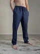 Чоловічі лляні штани темно-сині XXL - linen island (132743) - зображення 1