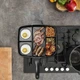 Сковорода гриль Magic Pan 5 в 1 Чёрная с антипригарным покрытием для стейков приготовление без масла дома со съемной ручкой - изображение 7