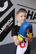 Боксерські рукавиці PowerPlay 3004 JR Classic Синьо-Жовті 8 унцій - изображение 6