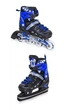Роликовые коньки детские раздвижные 2 в 1 Scale Sports BLUE LF 905 Синие с черным размер 38-41 передние колеса СВЕТЯТСЯ коньки зимние - изображение 5