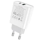 Мережевий зарядний пристрій із виходами Type-C та USB HOCO C80A Rapido (3.1A/20W, QC/PD). White - зображення 3