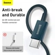 USB кабель для iPhone Type С на Lightning BASEUS Superior Series Fast Charging Data Cable (2m, 20W, PD 2.0, 480 Mbps). Blue - изображение 3