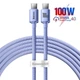 USB кабель Type-C на Type-C для iPad/Android/ПК/MacBook Baseus Crystal Shine Series (100W, 1.2m). Purple - изображение 1