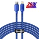 USB кабель Type-C на Lightning для iPhone Baseus Crystal Shine Series (20W, 2m). Blue - зображення 1