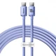 USB кабель Type-C на Type-C для iPad/Android/ПК/MacBook Baseus Crystal Shine Series (100W, 2m). Purple - зображення 6