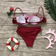 Раздельный купальник женский ISHOWTIENDA S Бордовый (00136S) - изображение 4