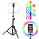 Кольцевая LED RGB лампа ALLS 26 см с держателем для телефона селфи кольцо для блогера 25W + Штатив - изображение 7