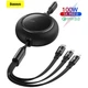 Кабель Baseus Bright Mirror Retractable 3 in 1 (Micro USB+Lightning+Type-C) 100W (1.2m) Black - изображение 1