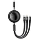 Кабель Baseus Bright Mirror Retractable 3 in 1 (Micro USB+Lightning+Type-C) 100W (1.2m) Black - изображение 5
