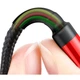 Кабель для быстрой зарядки Baseus Cafule Lightning Special Edition 2.4A USB to Lightning 1m Black-Red (CALKLF-G91) - изображение 4