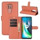 Чехол IETP для Motorola Moto G9 Play книжка кожа PU с визитницей коричневый - изображение 1
