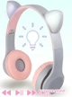 Навушники з котячими вушками Бездротові Wireless headSet Cat P47M Сірі з Bluetooth гарнітурою та LED підсвічуванням - зображення 1