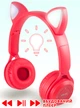 Навушники з котячими вушками Бездротові Wireless headSet Cat Y-08 Червоні з Bluetooth гарнітурою та LED підсвічуванням - зображення 1