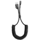 Спіральний кабель для iPhone USB на Lightning BASEUS Fish eye Spring (3A, 1M). Black - зображення 1