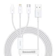 USB кабель 3в1 Combo Micro USB/Lightning/Type-C BASEUS Superior Series Fast Charging (1.5m,3.5A). White - изображение 1