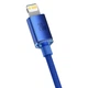 USB кабель Type-C на Lightning для iPhone Baseus Crystal Shine Series (20W, 1.2m). Blue - зображення 4