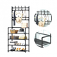 Сборная напольная вешалка для одежды New simple floor clothes rack size с крючками и полками 60*29.5*151 см - изображение 4