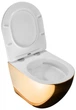 Подвесной унитаз REA CARLO FLAT MINI GOLD WHITE - изображение 3