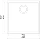 Гранітна мийка Globus Lux Ammer пiдстiльна, бiлий 440x440 мм- А0007 - зображення 5