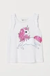 Майка для девочки белая Пони-Единорог H&M 134-140см (40004739) - изображение 1