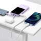 Внешний аккумулятор Baseus Elf Digital Display Fast Charge 22.5W 10000 mAh Purple со встроенным кабелем Type-C + Lightning, пурпурный (сиреневый) - изображение 9