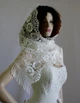Кружевной шарф для невесты Lady Solomia 40х150см светлый айвори RC45 - изображение 2