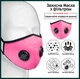Маска многоразовая XoKo с 2 клапанами и фиксатором Розовая (XK-RS-PN1) (9869201540477) - изображение 6