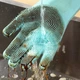 Перчатки для мытья посуды уборки Сlean Step Голубые хозяйственные силиконовые с резиновыми ворсинками - изображение 7