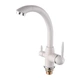 Кухонный смеситель на две воды Frap F4399-8 белый - изображение 1